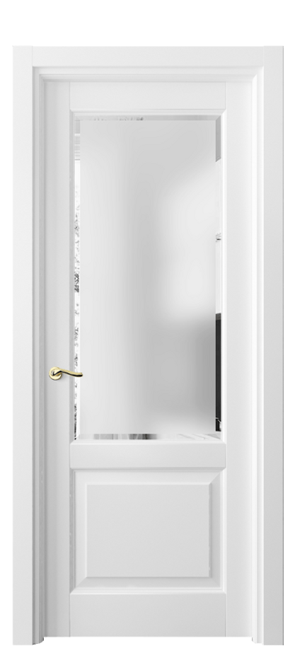 Межкомнатная дверь Lignum 0740 Бук белоснежный Сатинированное стекло с фацетом Цена 109340 ₽ | Volhovec