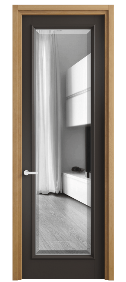 Межкомнатная дверь Charm 6702 Бук антрацит Двустороннее зеркало с фацетом, триплекс Цена 81279 ₽ | Volhovec