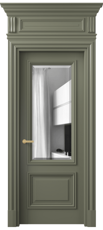 Дверь межкомнатная Антик 7302 Матовый оливковый тёмный Двустороннее зеркало с фацетом, триплекс КЭП + Объёмный фриз + Карниз МОТ Цена 167309 ₽ Наличники уже входят в базовый комплект. Фабрика дверей Волховец 8 (800) 551 43 19 Межкомнатная дверь Антик 7302 Матовый оливковый тёмный Двустороннее зеркало с фацетом, триплекс Цена 167309 ₽ | Volhovec