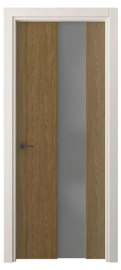 Межкомнатная дверь Фридом 4226 Торфяной дуб Сатинированное серое стекло, триплекс Цена 34939 ₽ | Volhovec