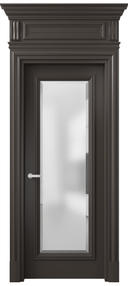 Межкомнатная дверь Antique 7300 Бук антрацит Сатинированное стекло с фацетом Цена 124183 ₽ | Volhovec