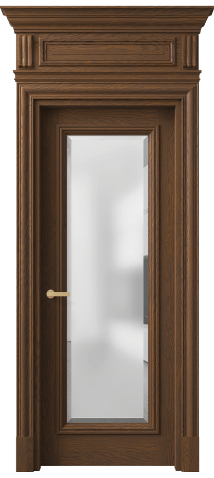 Межкомнатная дверь Antique 7300 Дуб каштановый матовый Сатинированное стекло с фацетом Цена 200855 ₽ | Volhovec