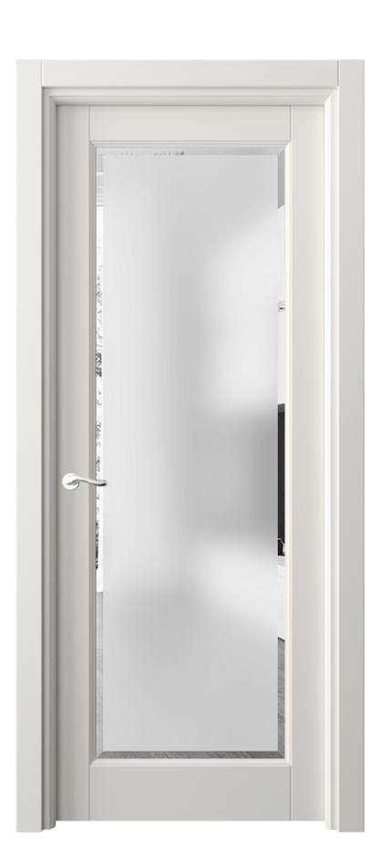 Межкомнатная дверь Lignum 0700 Бук пудровый белый Сатинированное стекло с фацетом Цена 75039 ₽ | Volhovec