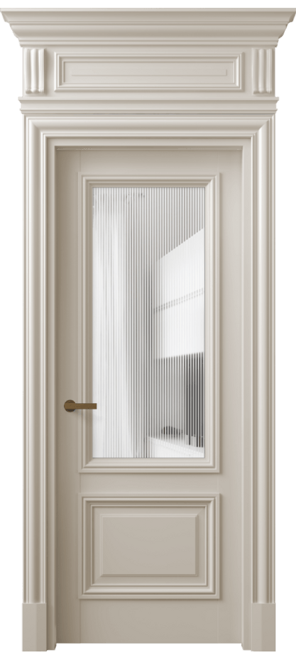 Межкомнатная дверь Antique 7302 Бук светло-бежевый Рифлёное стекло "Дюна", триплекс Цена 168609 ₽ | Volhovec