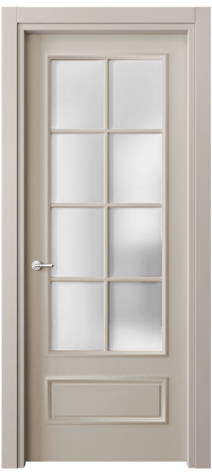 Межкомнатная дверь Париж 8112 Матовый светло-бежевый Сатинированное стекло Цена 76999 ₽| Volhovec