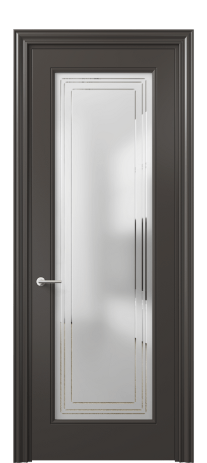 Дверь межкомнатная Mascot 8400 Матовый антрацит Сатинированное стекло с гравировкой "Грани", триплекс Фигурный наличник МАН Цена 62079 ₽ Наличники уже входят в базовый комплект. Фабрика дверей Волховец 8 (800) 551 43 19 Межкомнатная дверь Mascot 8400 Матовый антрацит Сатинированное стекло с гравировкой "Грани", триплекс Цена 62079 ₽ | Volhovec