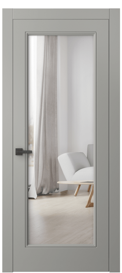 Межкомнатная дверь Linea 8300 Матовый нейтральный серый Двустороннее зеркало, триплекс Цена 57839 ₽ | Volhovec