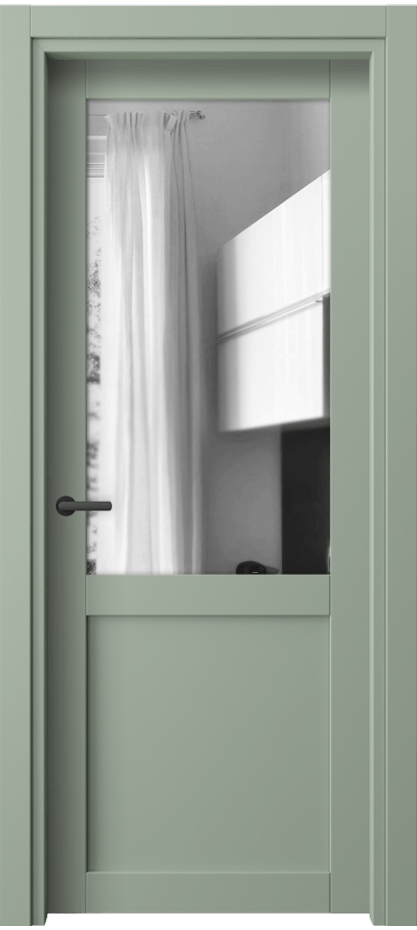 Межкомнатная дверь Neo// 2122 ПЭТ светло-оливковый Двустороннее зеркало, триплекс Цена 24479 ₽ | Volhovec