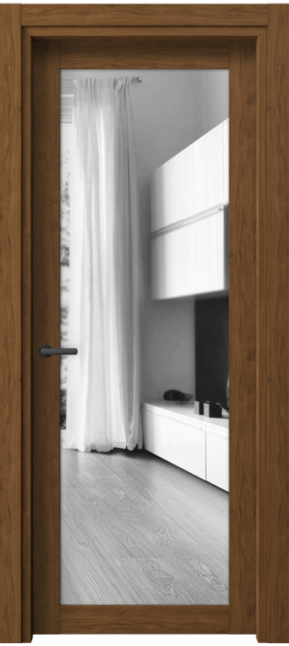 Межкомнатная дверь Нео 2102 Лесной орех Двустороннее зеркало, триплекс Цена 31419 ₽ | Volhovec