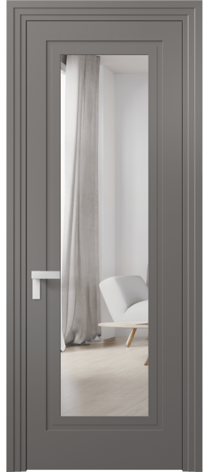 Межкомнатная дверь Рокка 8303 Матовый классический серый Двустороннее зеркало, триплекс Цена 82899 ₽ | Volhovec