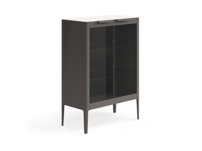 Мебель Витрина Piega. Цвет Матовый антрацит. Материал Гладкая эмаль. Коллекция Витрина Piega. Картинка.