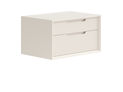 Мебель Тумба подвесная прикроватная Velvet 2 ящика. Цвет Матовый бежево-серый. Материал Гладкая эмаль. Коллекция Тумба подвесная прикроватная Velvet 2 ящика. Картинка.