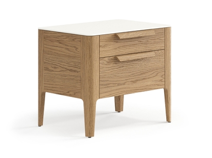 Мебель Тумба прикроватная Piega 2 ящика. Цвет Дуб мускатный матовый. Материал Массив дуба матовый. Коллекция Тумба прикроватная Piega 2 ящика. Картинка.
