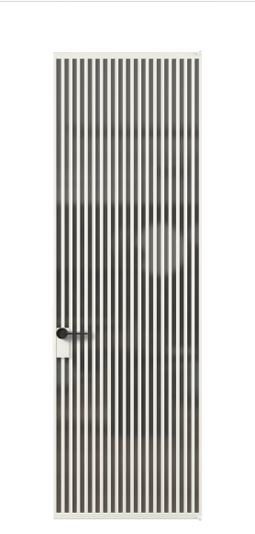 Дверь межкомнатная АЛПЛ040.06 АССР Серый сатин триплекс. Цвет Алюминий светло-серый. Материал Алюминий в эмали. Коллекция Formato. Картинка.