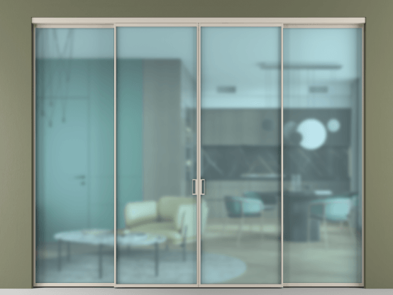 Алюминевая перегородка АЛПР 040.01_АСБЖ_САТ ГОЛ_new. Цвет Алюминий светло-бежевый. Материал Алюминий в эмали. Коллекция Перегородка Формато внутри проёма 4 створки. Картинка.