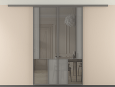 Перегородка Mosaic вдоль стены на потолок двустворчатая