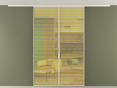 Перегородка Formato вдоль стены на потолок двустворчатая