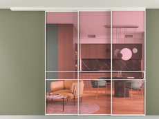 Перегородка Formato вдоль стены на потолок 3 створки с синхронным механизмом