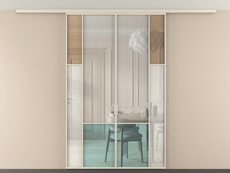 Перегородка Mosaic вдоль стены на потолок двустворчатая