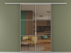 Перегородка Формато вдоль стены 2 створки