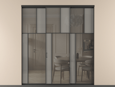 Перегородка Mosaic внутри проёма трёхстворчатая