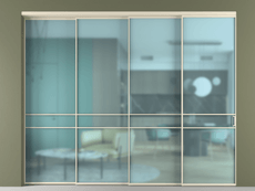 Перегородка Formato внутри проёма 4 створки с синхронным механизмом