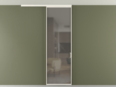 Перегородка Formato вдоль стены на потолок одностворчатая