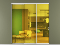 Перегородка Формато внутри проёма 3 створки с синхронным механизмом