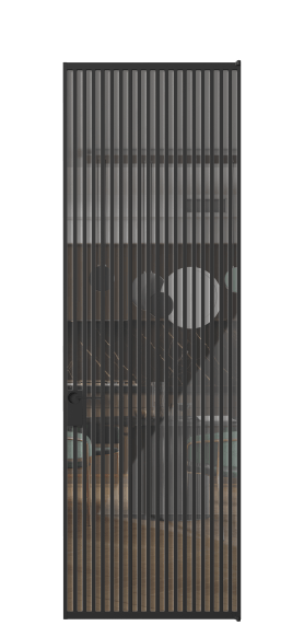 Дверь межкомнатная АЛПЛ040.06 ЧРН Алюминий Черный Stopsol Clear прозрачное. Цвет Алюминий Черный. Материал Алюминий. Коллекция Формато. Картинка.