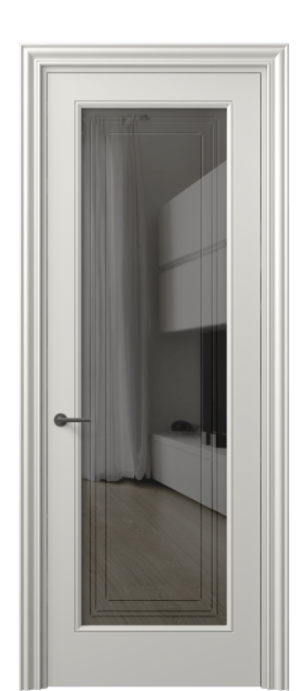 Дверь межкомнатная 8400 МСР Серое прозрачное стекло с гравировкой Маскот. Цвет Матовый серый. Материал Гладкая эмаль. Коллекция Маскот. Картинка.