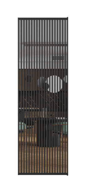 Дверь межкомнатная АЛПЛ040.07 Crystalvision ЧЕР. Цвет Алюминий Черный. Материал Алюминий. Коллекция Формато. Картинка.